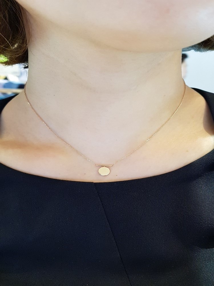 Stonehenge Rose Gold Coin Ten Necklace T0840