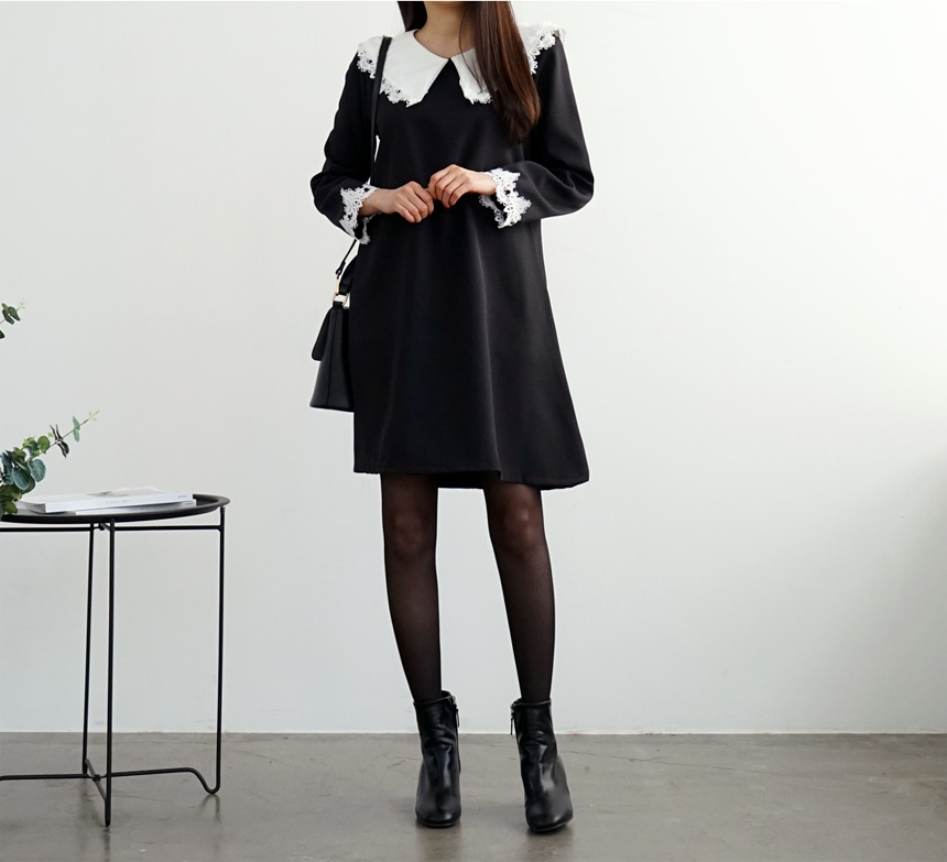 Flare Carla Lace Dress Black Winter Gorgeous Roman