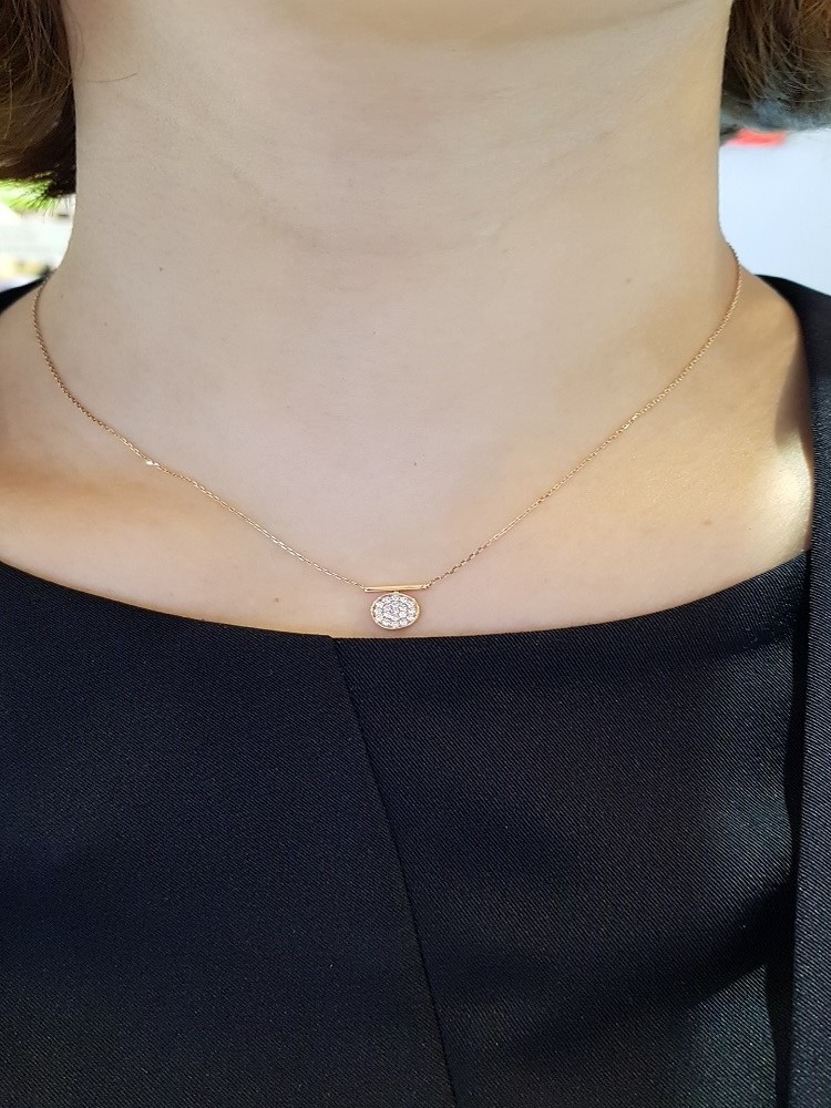 Stonehenge Rose Gold Coin Ten Necklace T0840