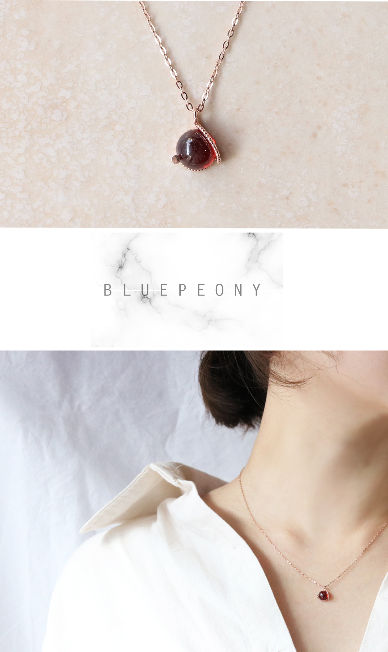 14k18k January birthstone gemstone gemstone neckla