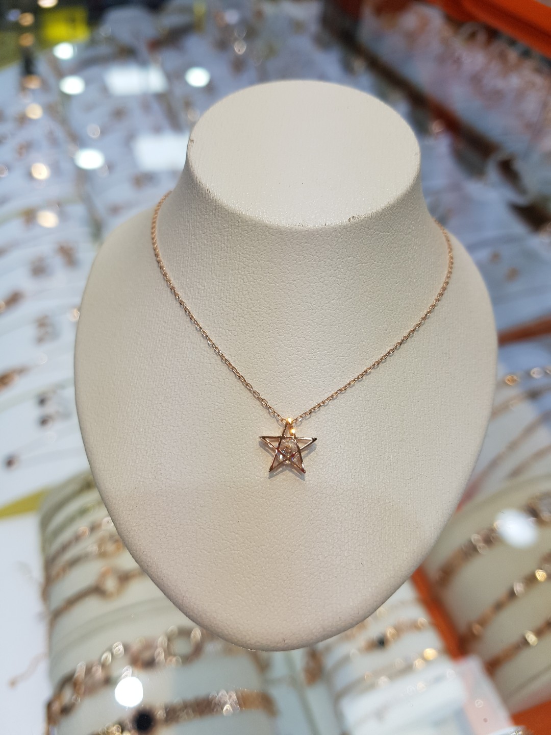 Cubic Necklace PN1410 point pink gold cute set ins