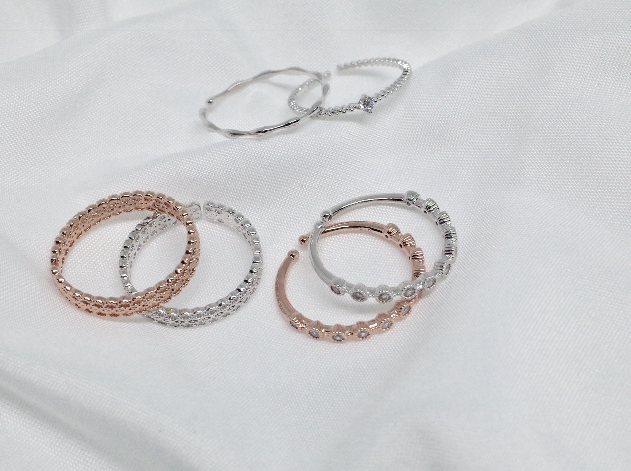 <b><p>silver Layed open 4 scies ring A gut look</p></b><b><p>銀 重ね着 デイリー オープン 4種 リング ゲストルック ラブな シルバー 洗練された</p></b><br /><br /><p align='center'>