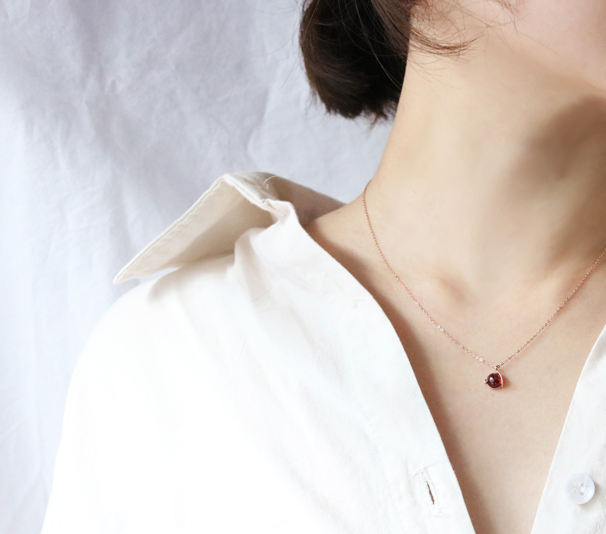 14k18k January birthstone gemstone gemstone neckla