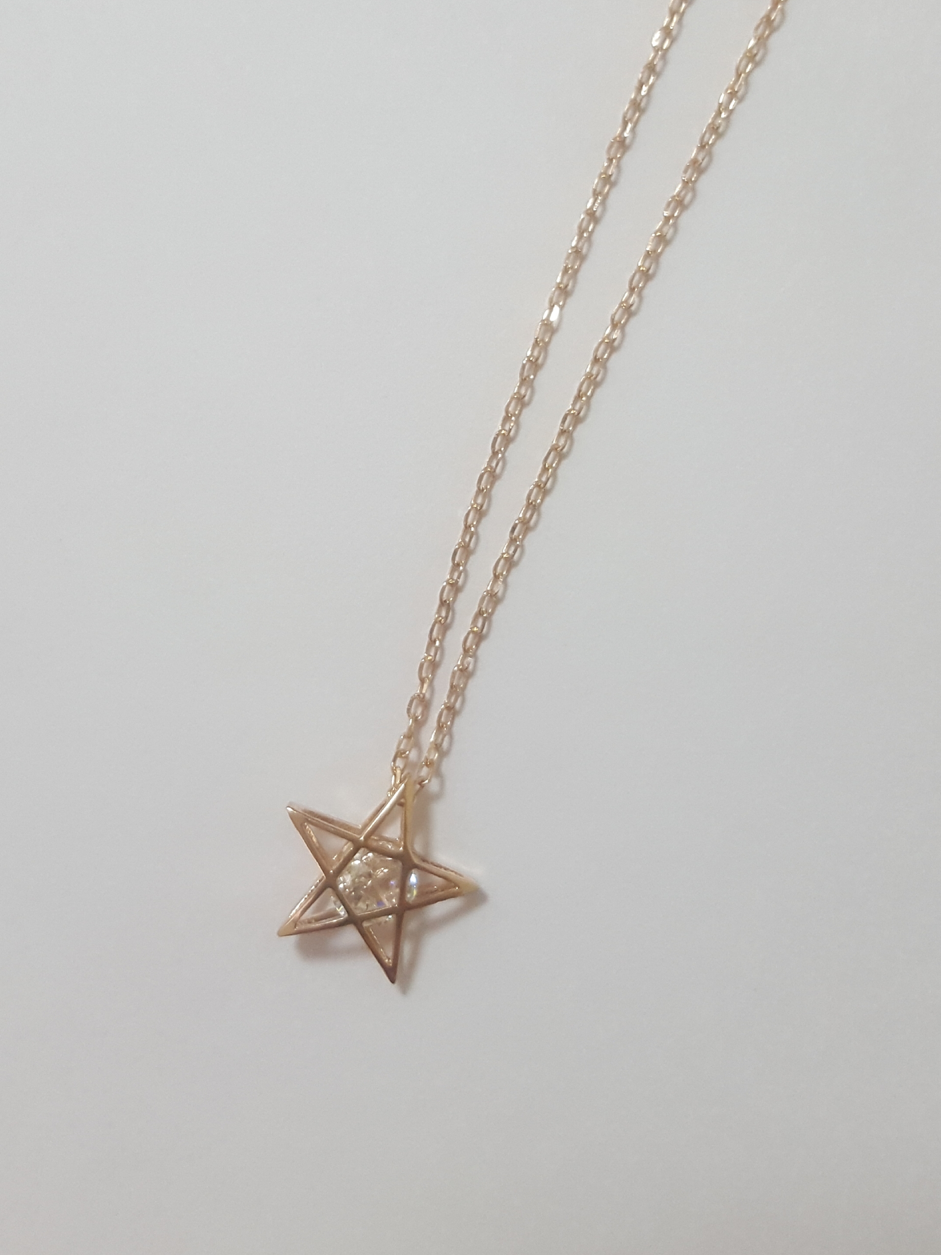 Cubic Necklace PN1410 point pink gold cute set ins