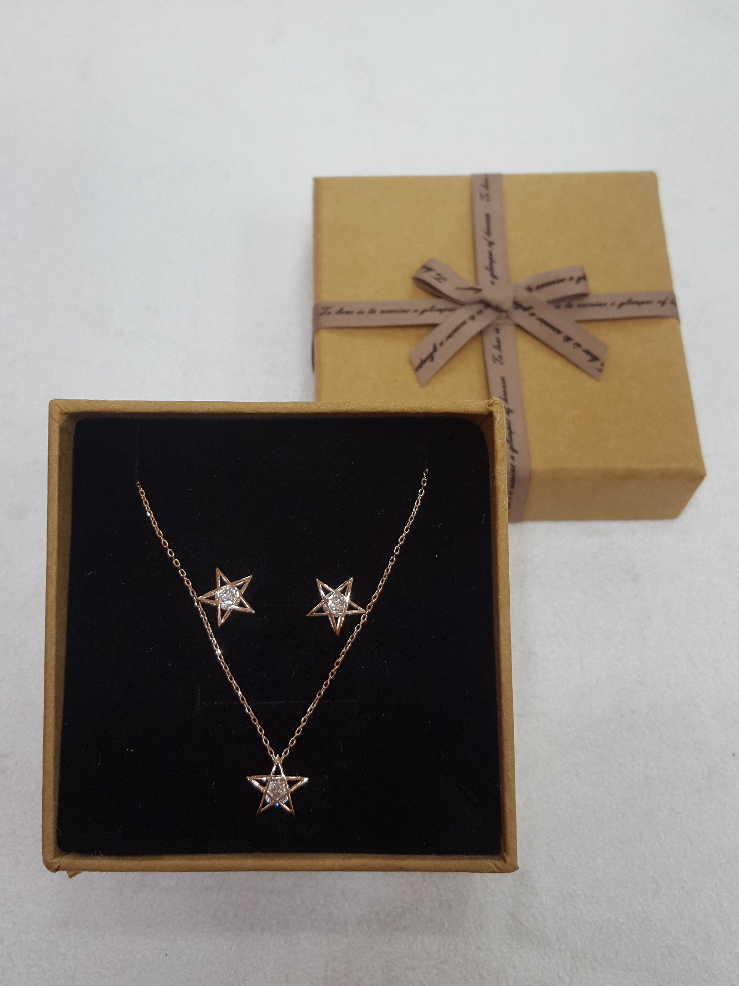 Cubic Necklace PN1410 point pink gold cute set ins