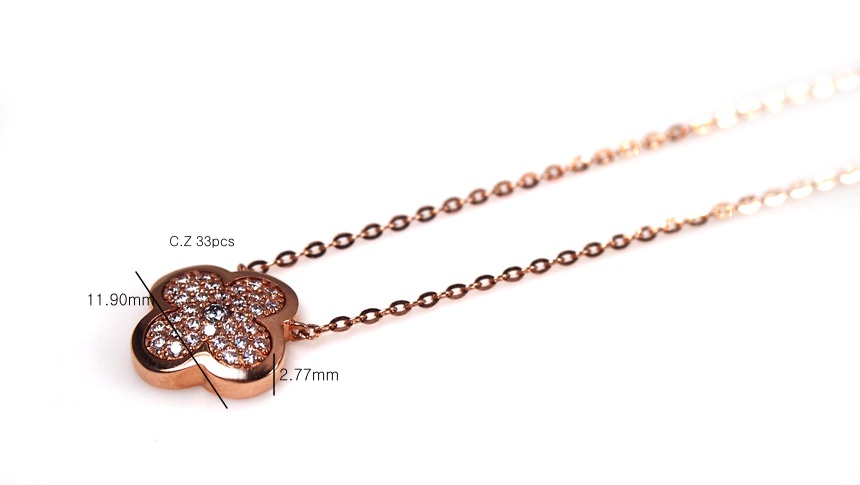 14K Clover Necklace to make me a luxury Four-leaf 
