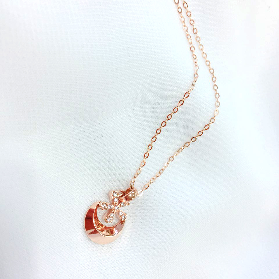 Flower door necklace Women 14k Women 18k points 14