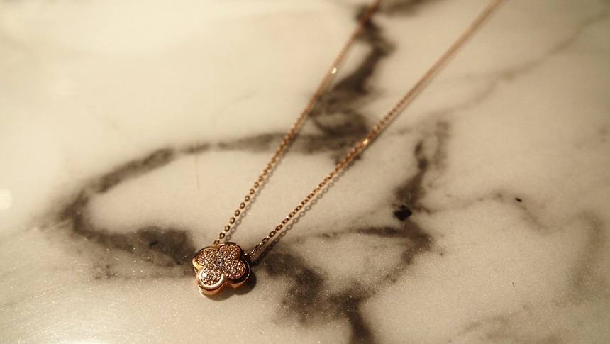14K Clover Necklace to make me a luxury Four-leaf 