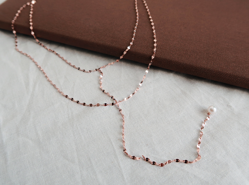 14K Akoya pearl two-cut cut layered necklace 14K 1