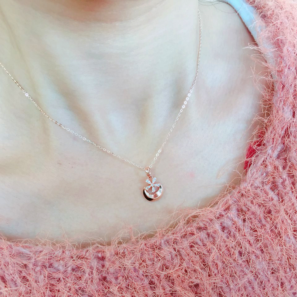 Flower door necklace Women 14k Women 18k points 14