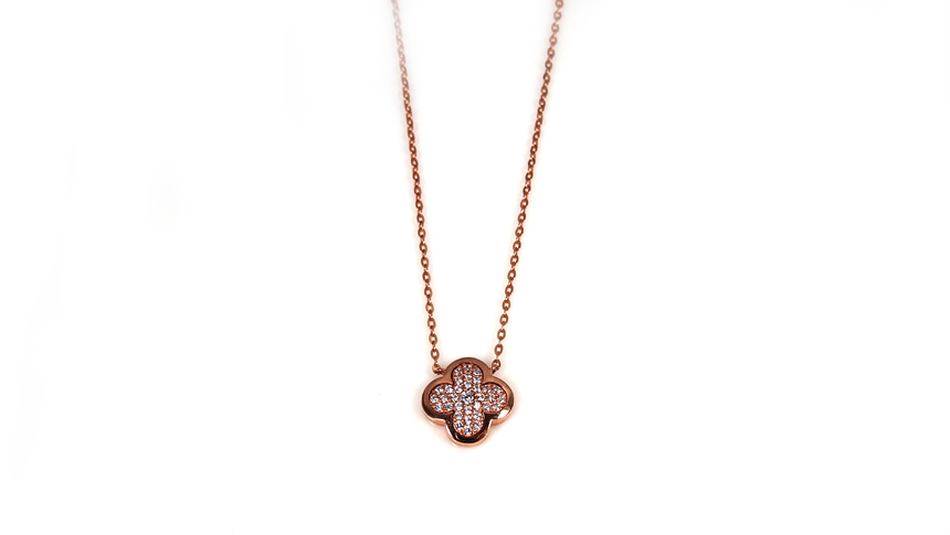 14K Clover Necklace to make me a luxury Four-leaf 