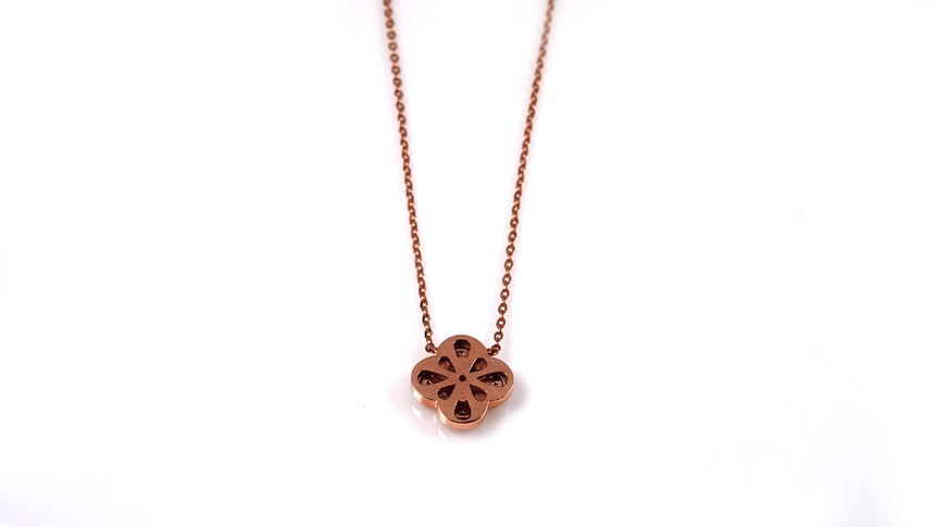 14K Clover Necklace to make me a luxury Four-leaf 