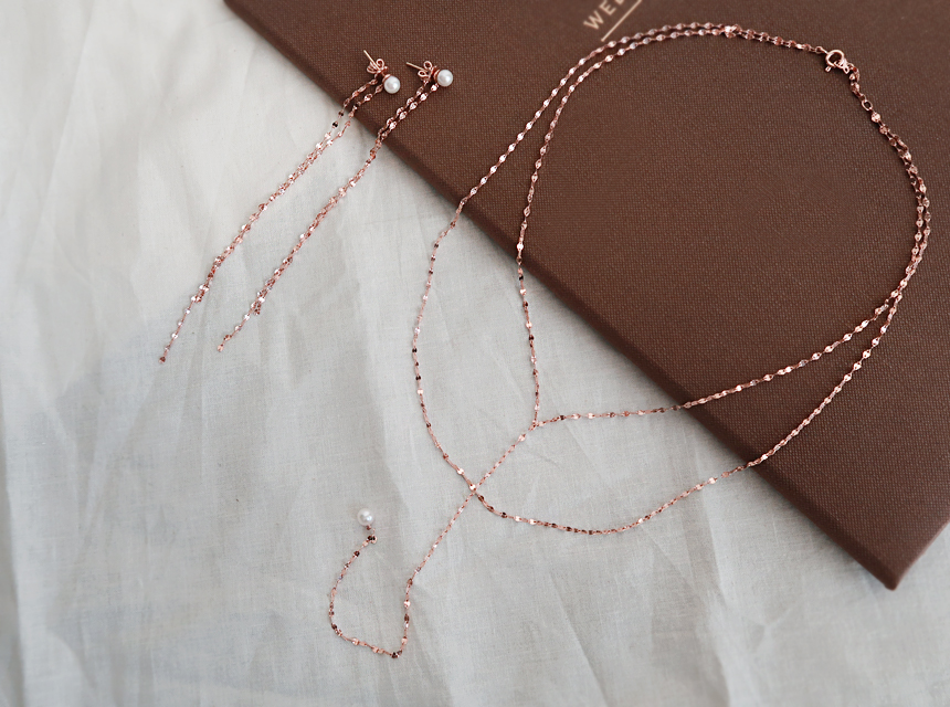 14K Akoya pearl two-cut cut layered necklace 14K 1