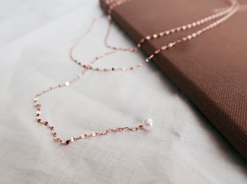 14K Akoya pearl two-cut cut layered necklace 14K 1