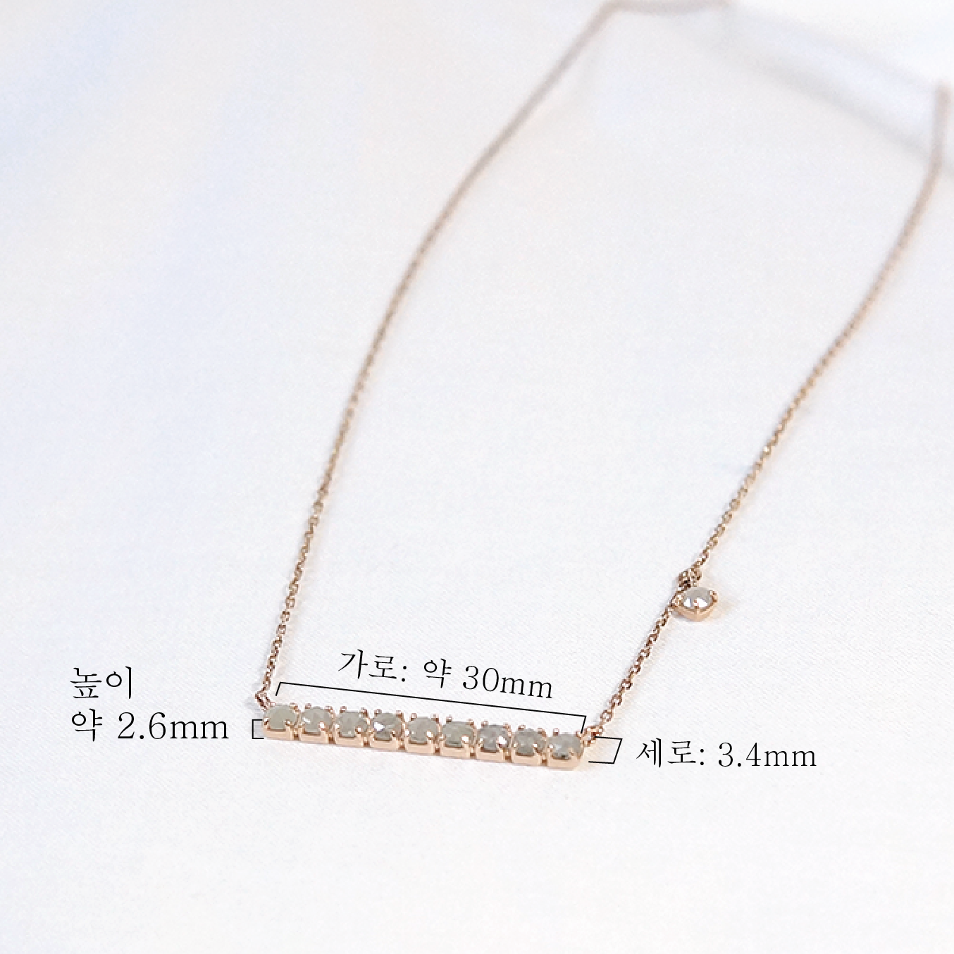 18k 1 part Gray Rough Diamond Necklace Girlfriend 
