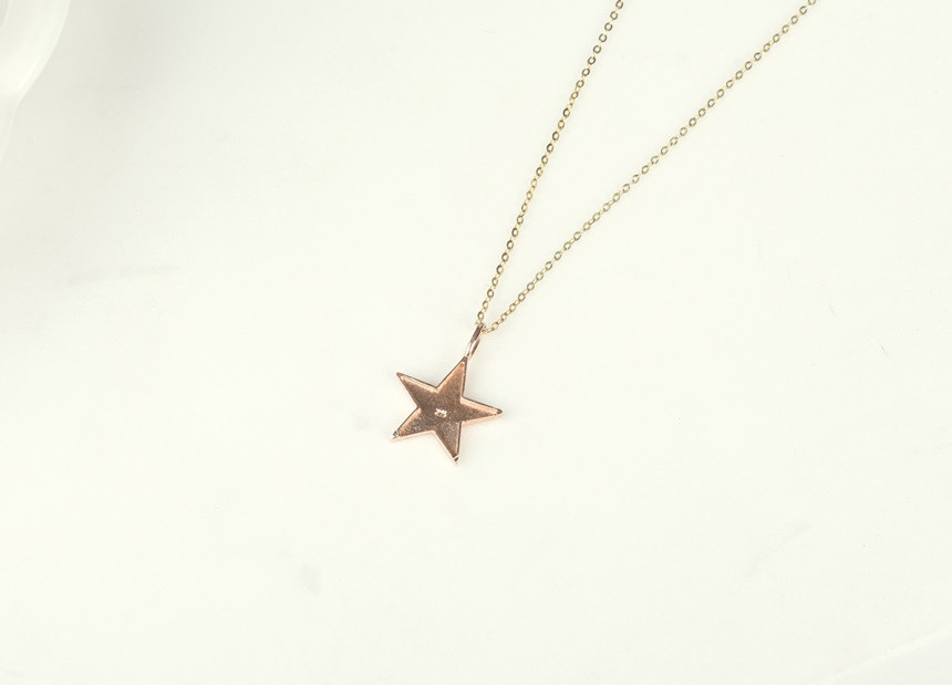 Modern Star 14k Necklace Bling Square Gold Ideal A