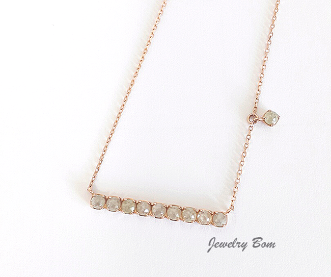 18k 1 part Gray Rough Diamond Necklace Girlfriend 