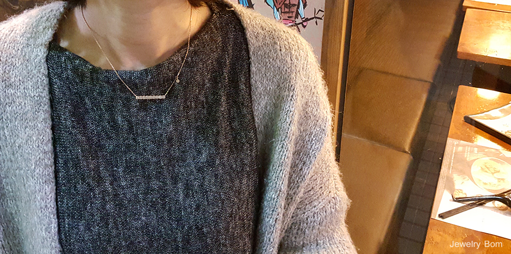 18k 1 part Gray Rough Diamond Necklace Girlfriend 
