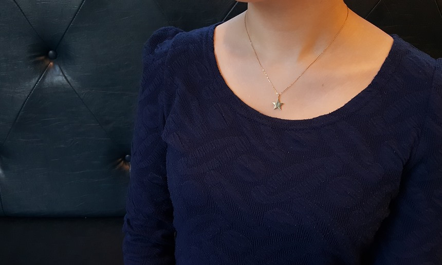 Modern Star 14k Necklace Bling Square Gold Ideal A