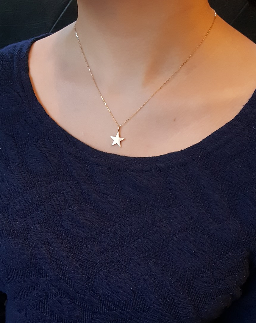 Modern Star 14k Necklace Bling Square Gold Ideal A