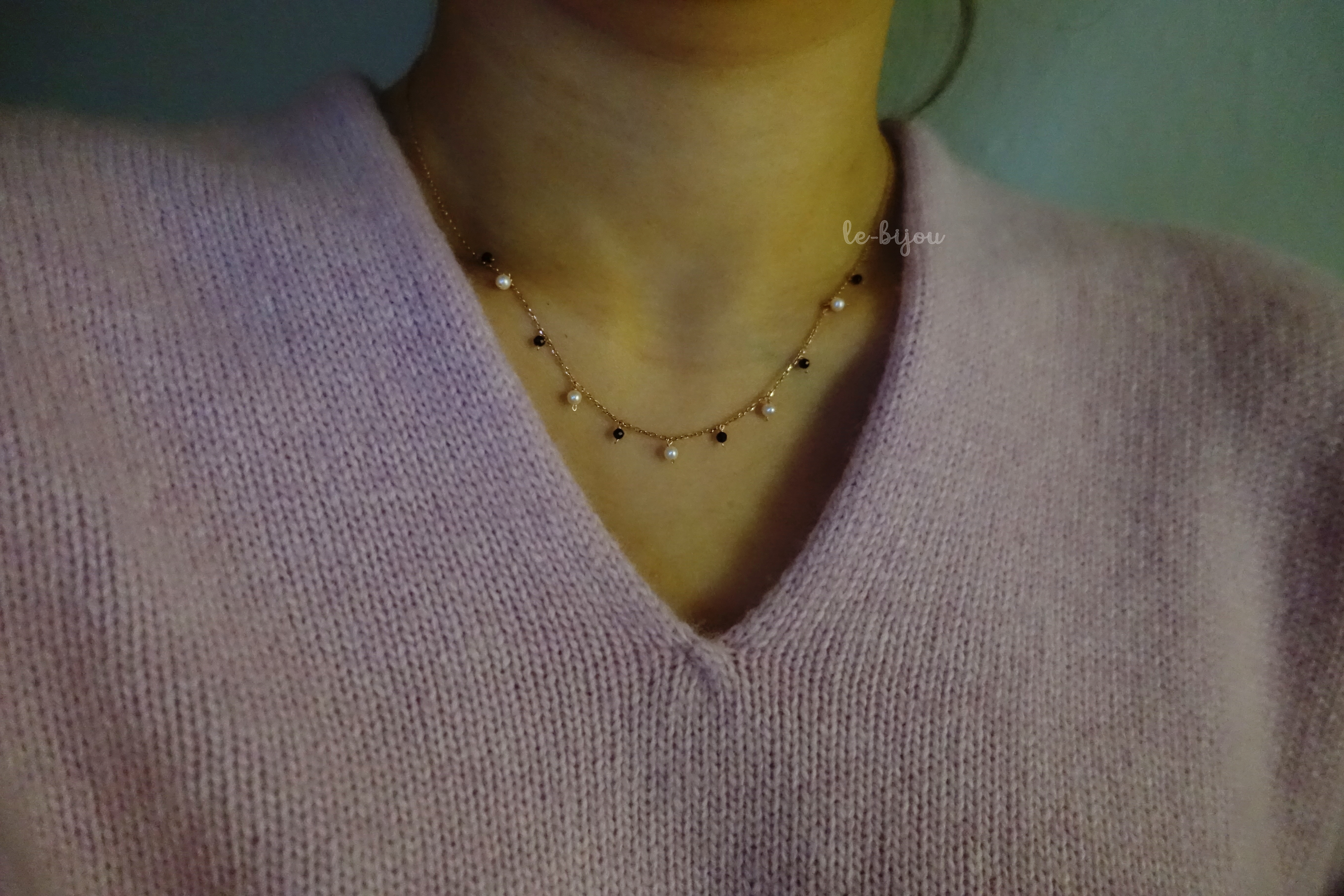 Black Spinel, Pearl Necklace White Day baby gifts 