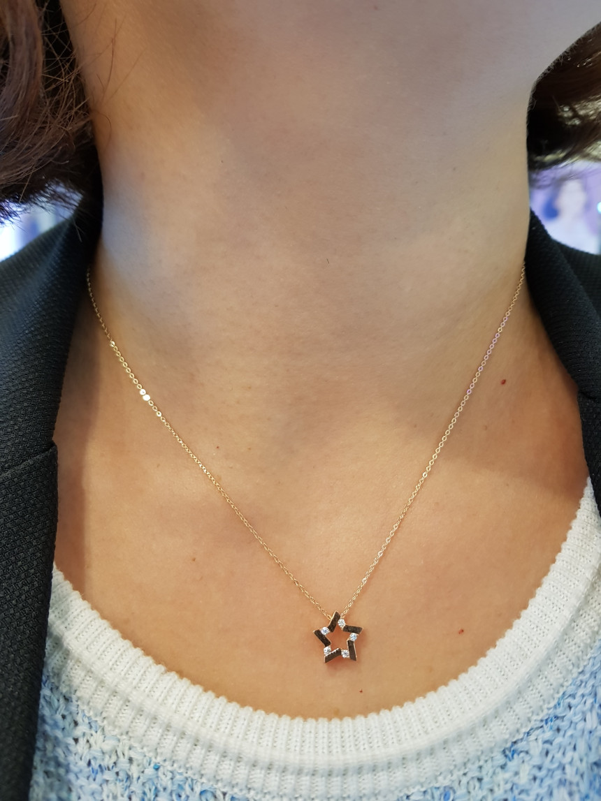 Gold Main Star Necklace n1100m1025p Charming Day F