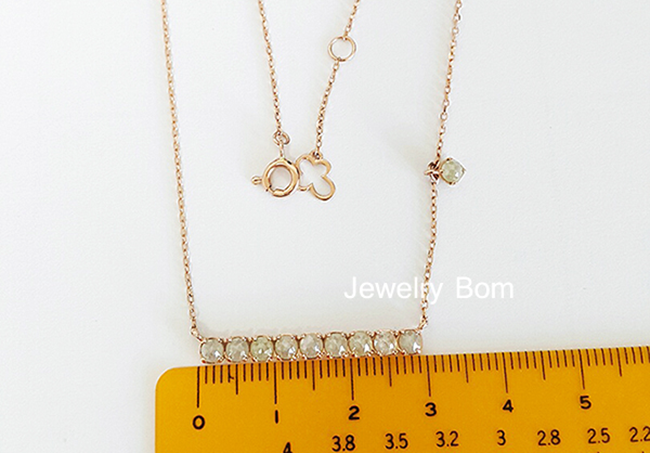 18k 1 part Gray Rough Diamond Necklace Girlfriend 