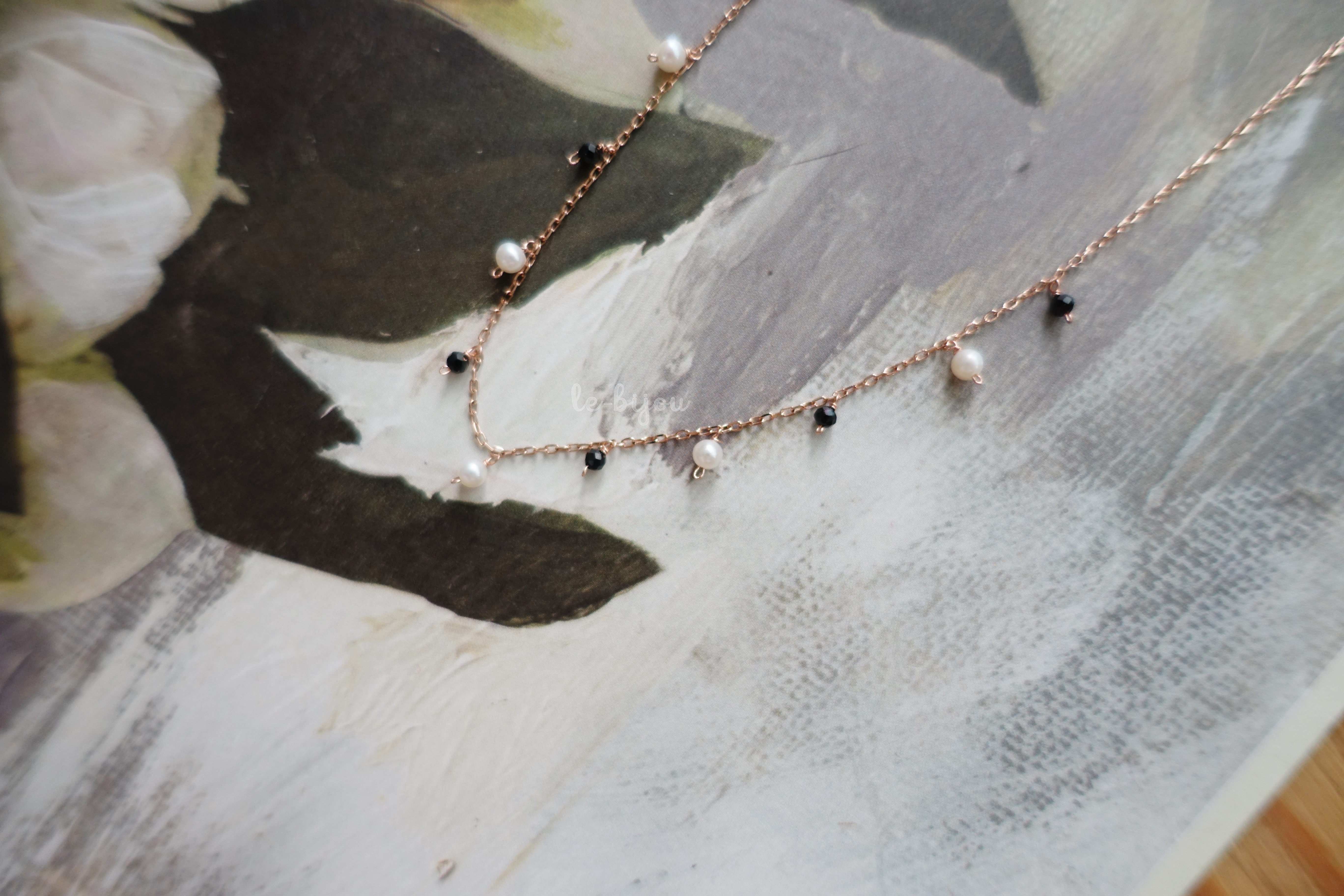 Black Spinel, Pearl Necklace White Day baby gifts 