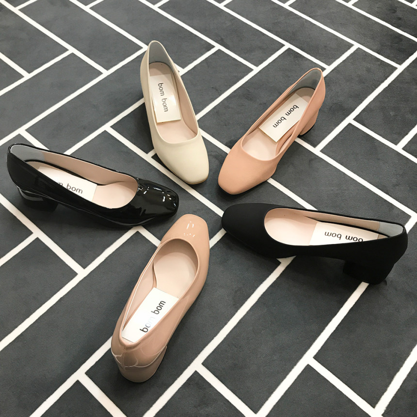 <b><p>Mourning Korean Rnd nose Middle heel pump</p></b><b><p>無排 韓国語 円形の鼻 ミドルヒール パンプス 靴 きれいな 簡単スタイル シル</p></b><br /><br /><p align='center'>