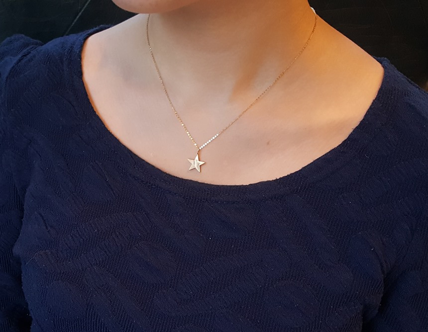 Modern Star 14k Necklace Bling Square Gold Ideal A