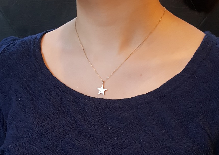 Modern Star 14k Necklace Bling Square Gold Ideal A