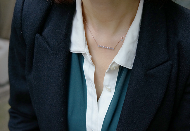 18k 1 part Gray Rough Diamond Necklace Girlfriend 