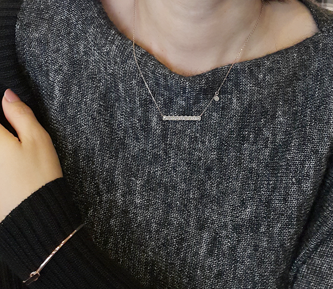 18k 1 part Gray Rough Diamond Necklace Girlfriend 