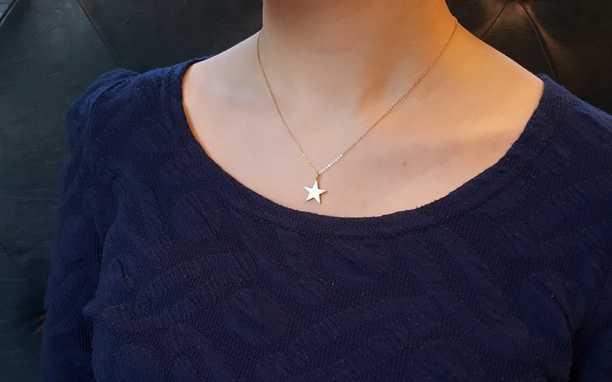 Modern Star 14k Necklace Bling Square Gold Ideal A