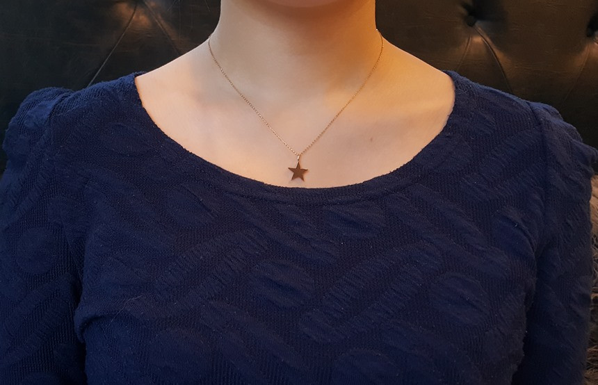 Modern Star 14k Necklace Bling Square Gold Ideal A