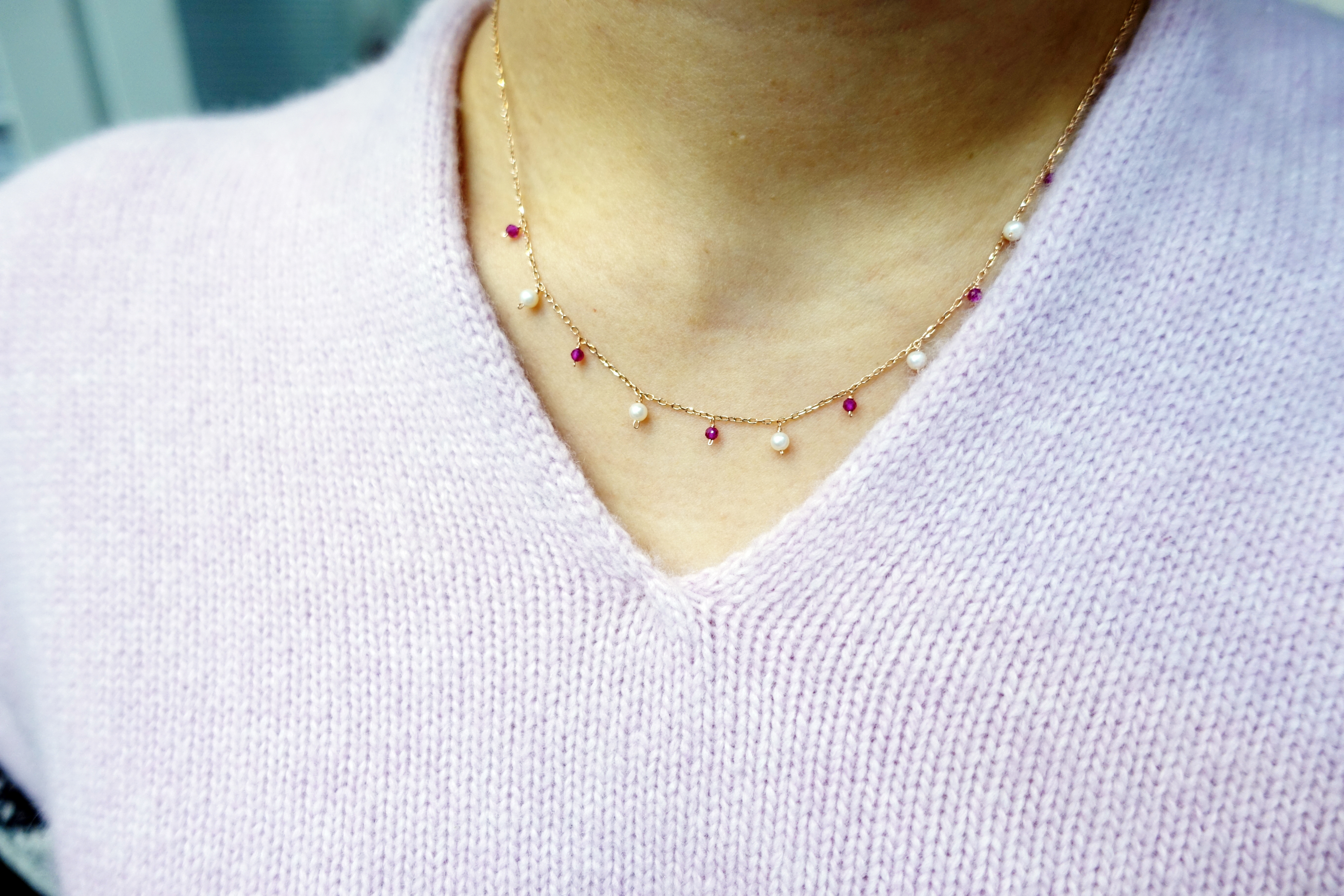 Black Spinel, Pearl Necklace White Day baby gifts 