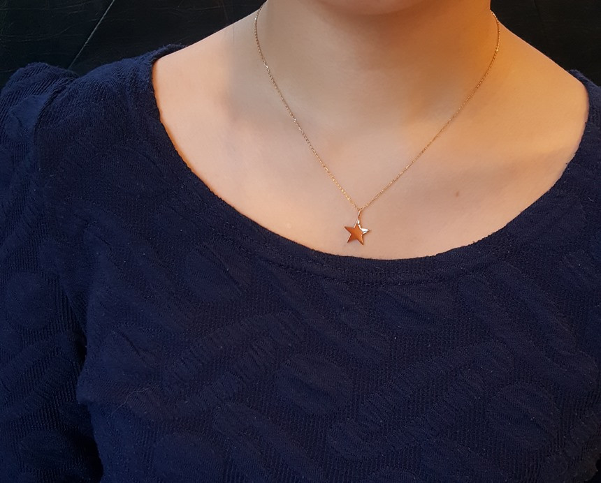 Modern Star 14k Necklace Bling Square Gold Ideal A