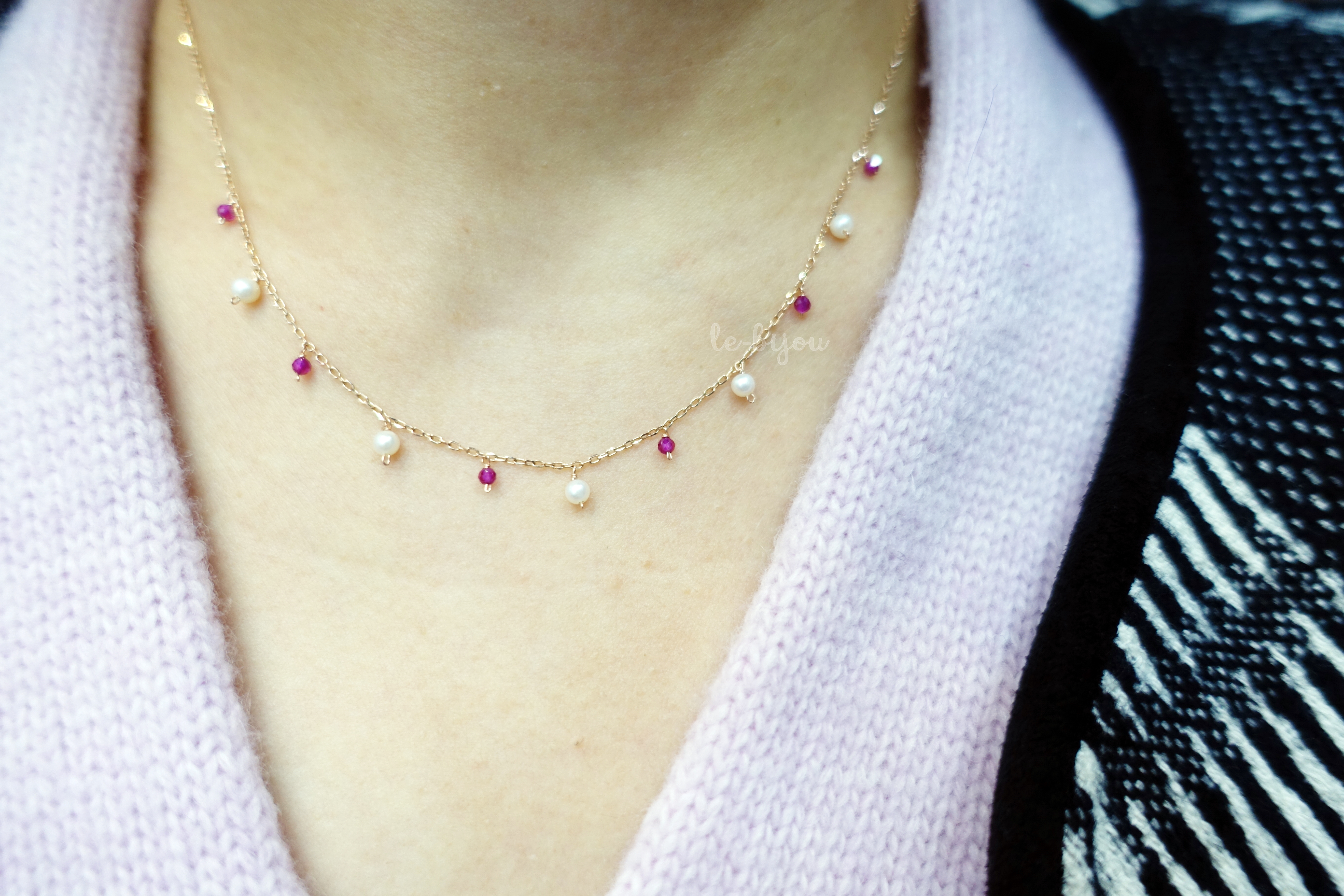 Black Spinel, Pearl Necklace White Day baby gifts 