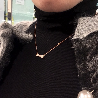 Louisiana Ribbon Cubic Necklace 14k 18k Unique Sen