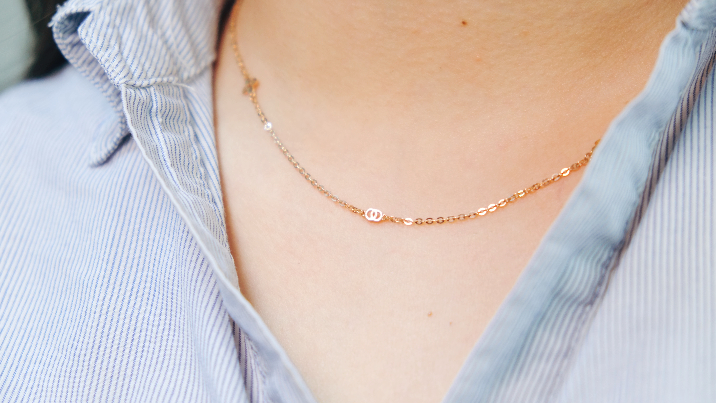 Chlober necklace pink gold Petit Design 14k chain