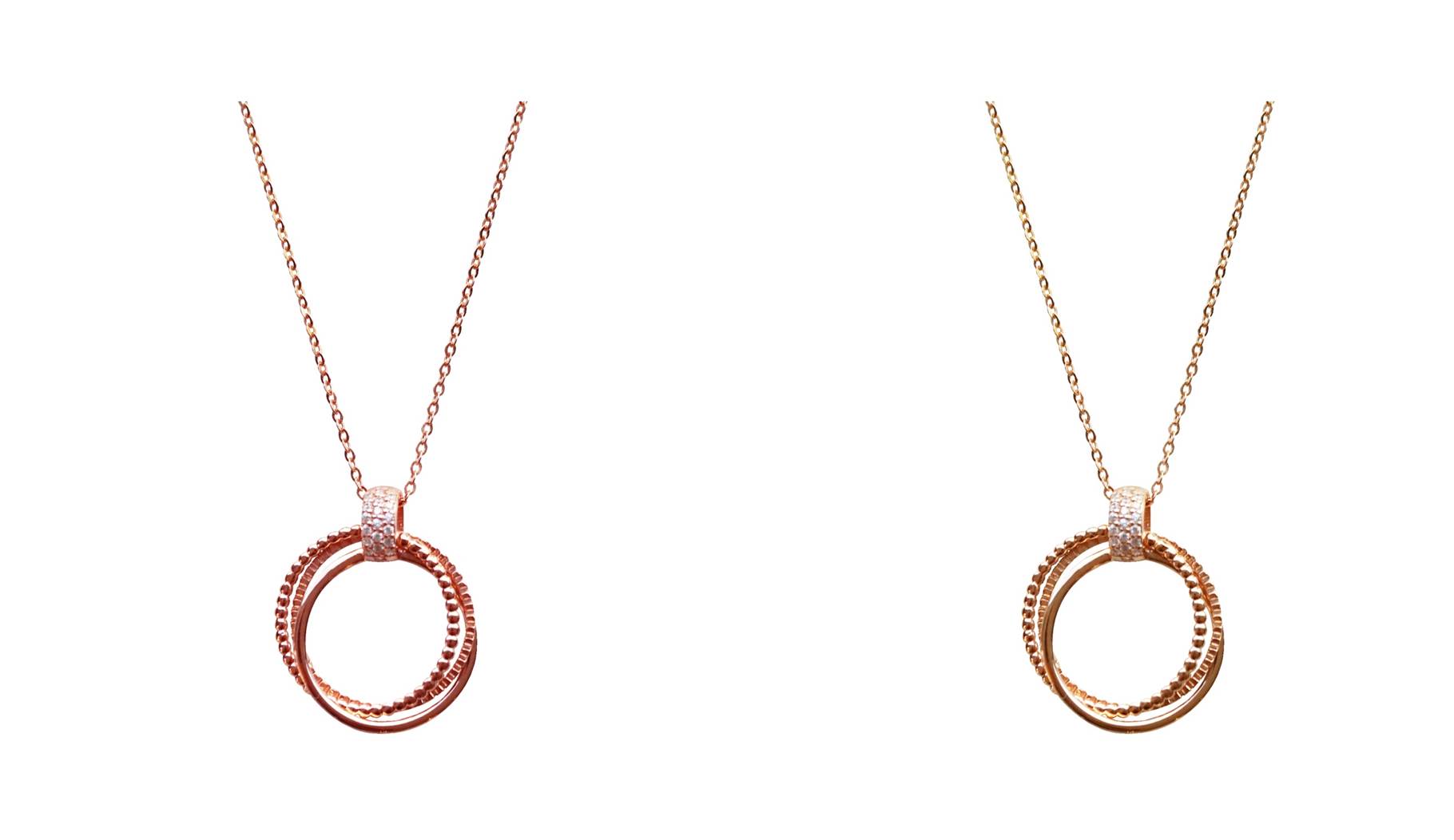 18k Triple Ring Necklace Woman Gift 14k Gold Frien