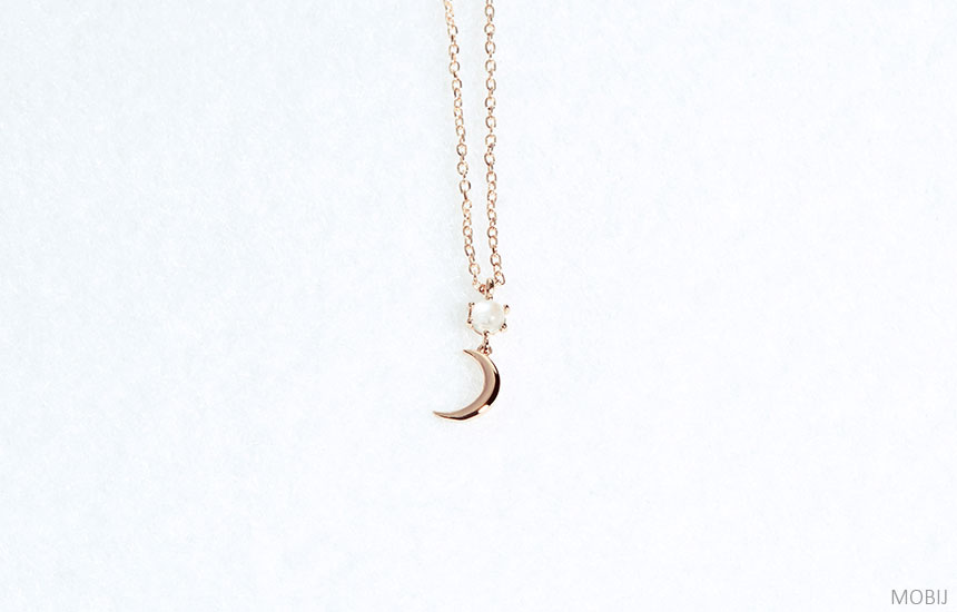 14K 18K Moonstone Moon Necklace Proposal Jewelry S