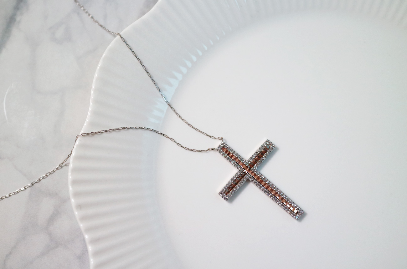 18k drop cross necklace Women 14k 14k friend 14k l