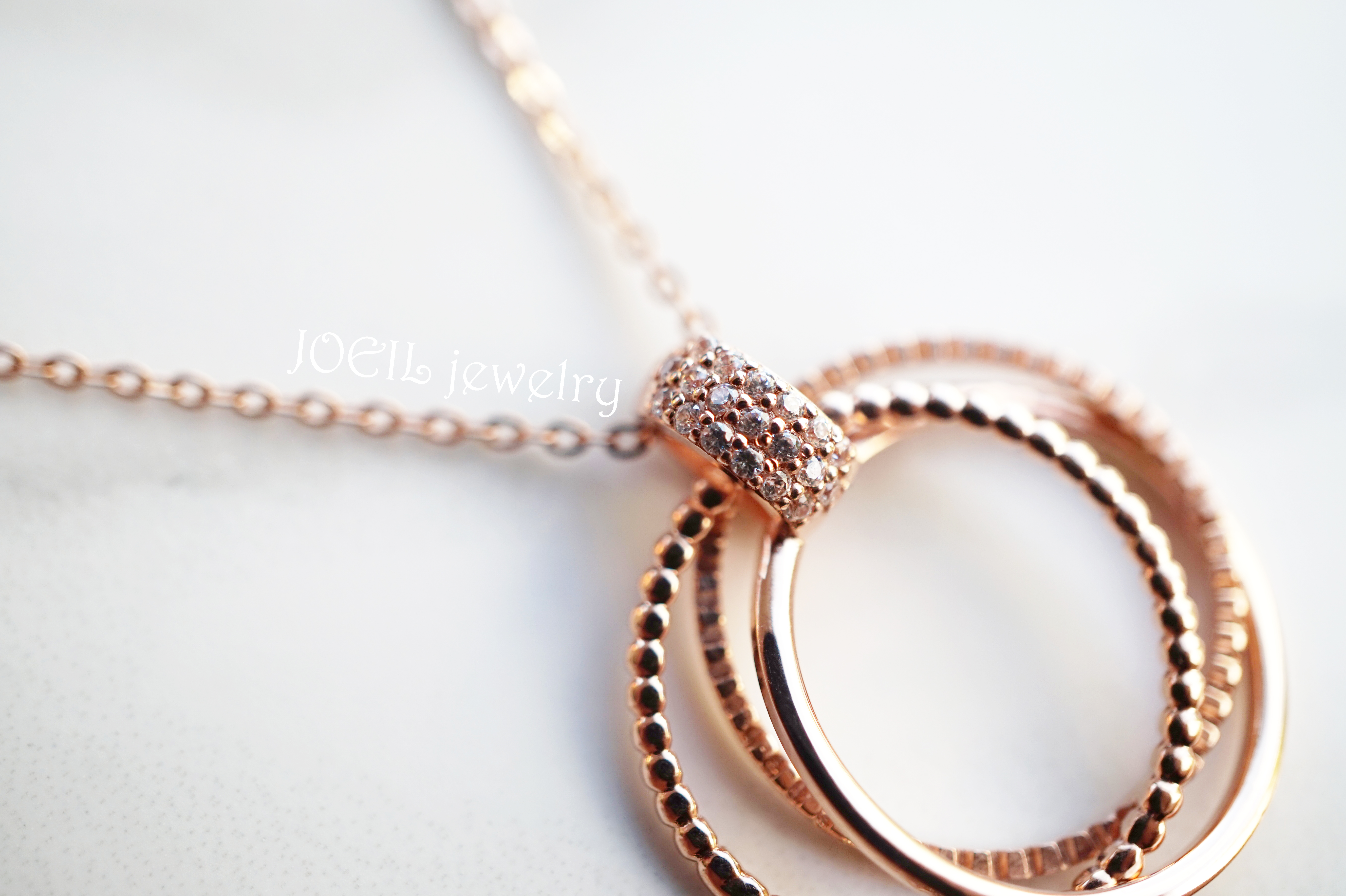 18k Triple Ring Necklace Woman Gift 14k Gold Frien