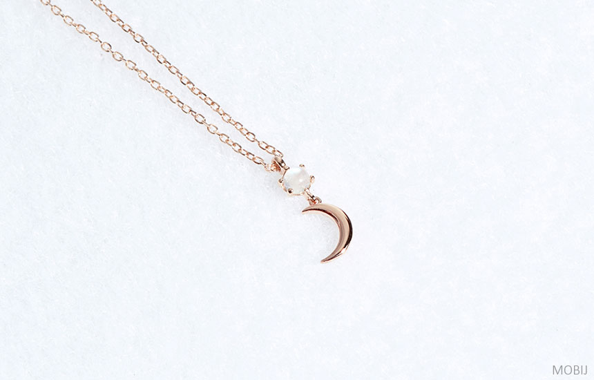 14K 18K Moonstone Moon Necklace Proposal Jewelry S