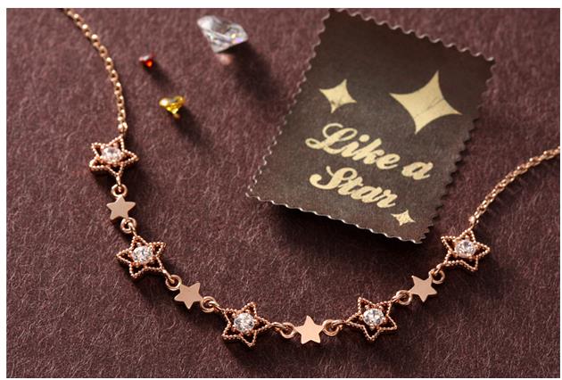 14k Etoile Bell Star Star Necklace