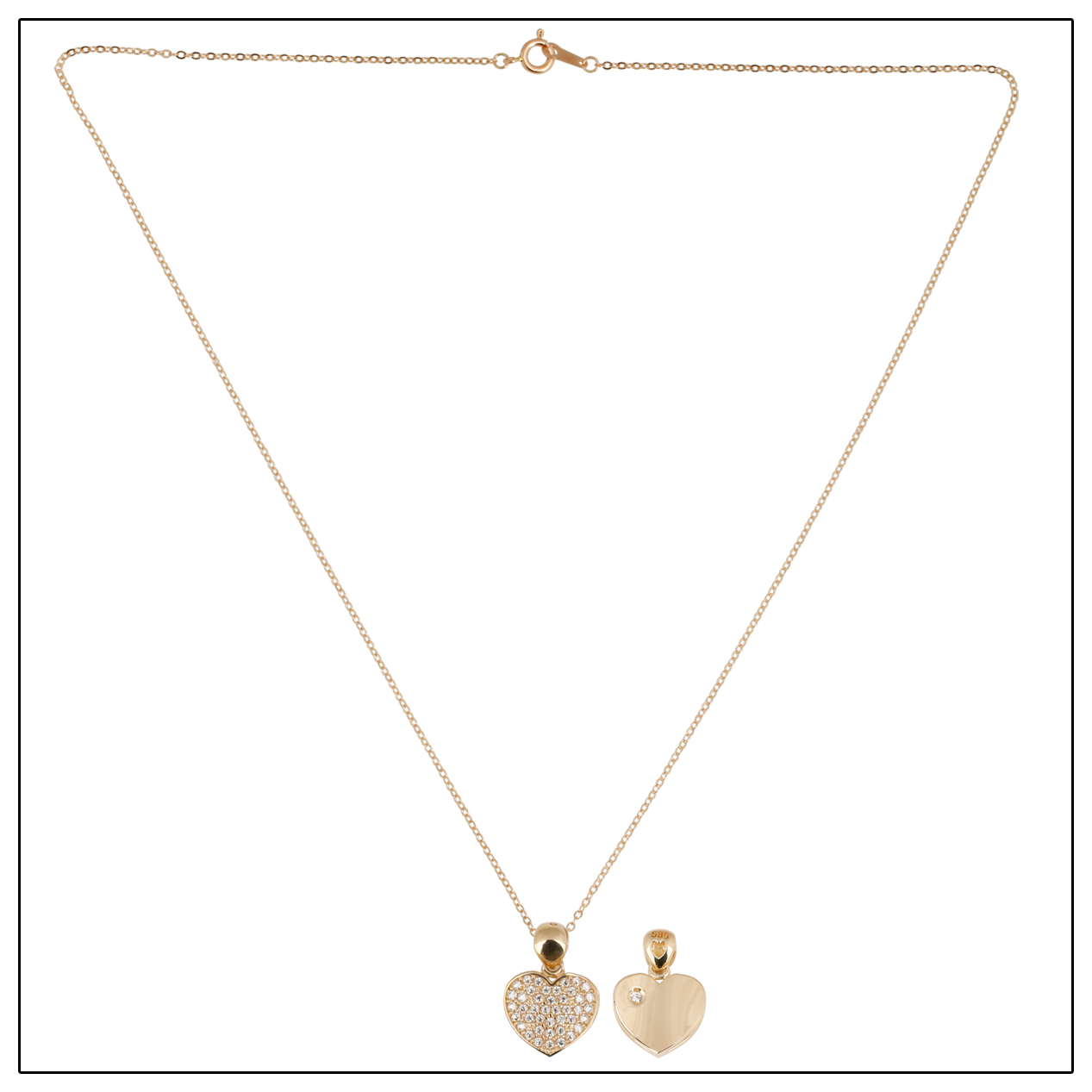Pauline paullteen 14k Rose Gold Double Sided Cubic