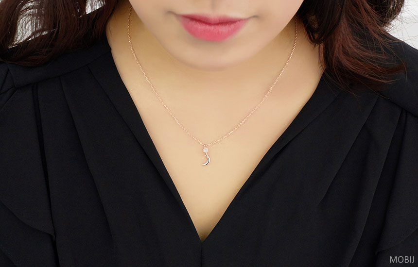 14K 18K Moonstone Moon Necklace Proposal Jewelry S