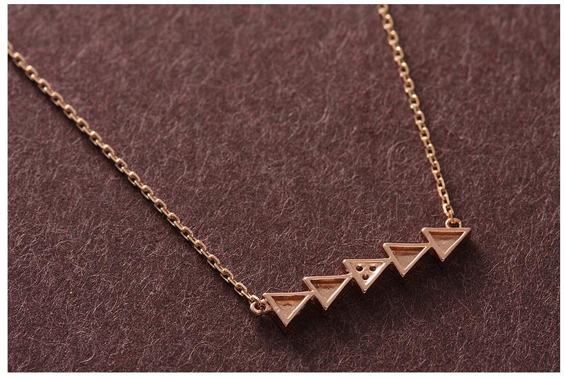 14k Liberte pattern triangular necklace