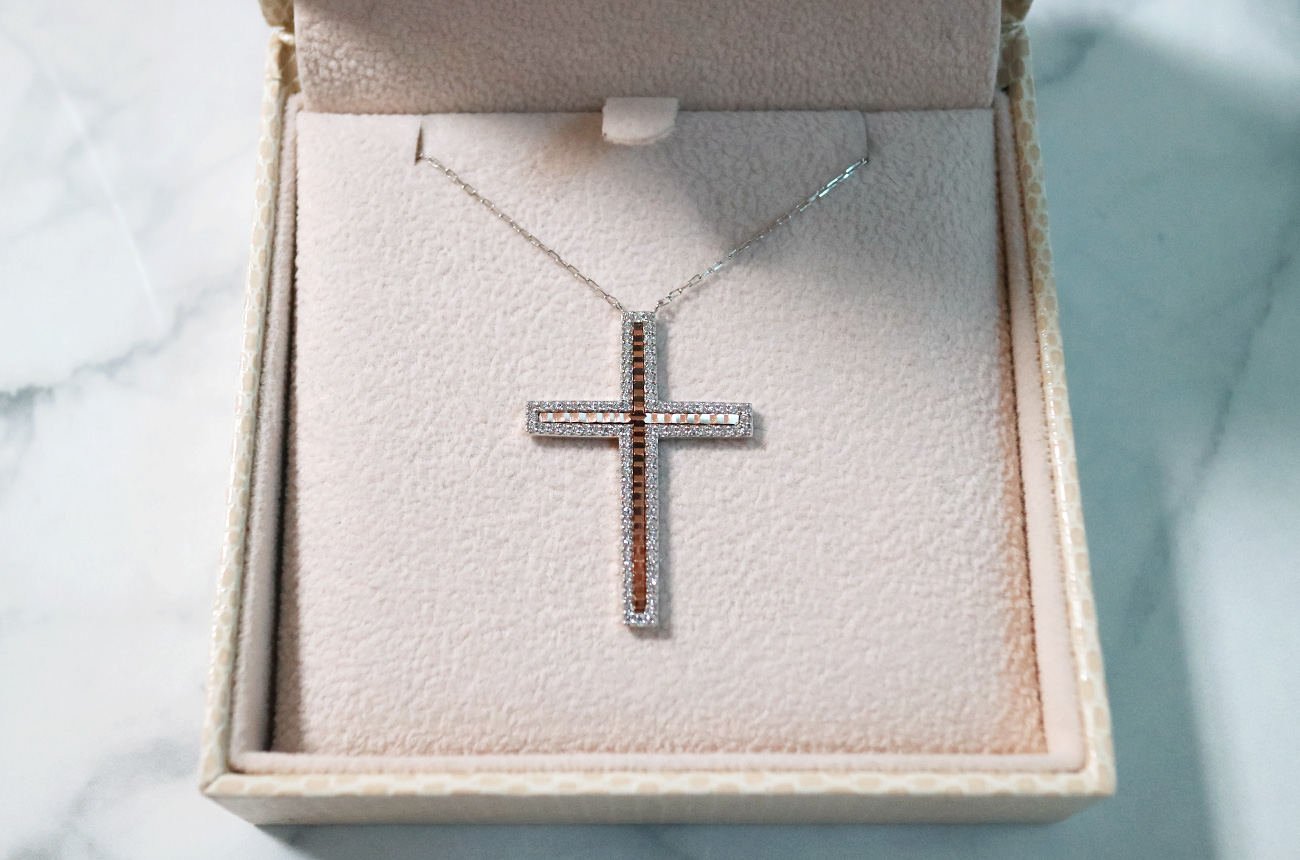 18k drop cross necklace Women 14k 14k friend 14k l